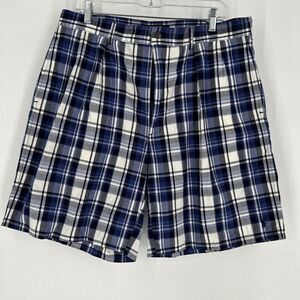 Vtg Polo Ralph‎ Lauren Men Shorts Sz 38 Blue White  Plaid Made In USA 90's Y2K